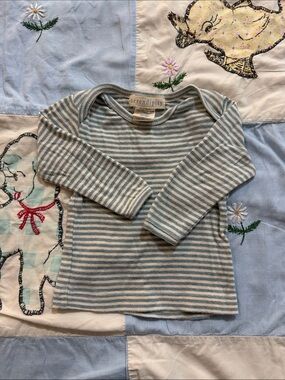 Blue & White Striped Long-Sleeve Kids Top